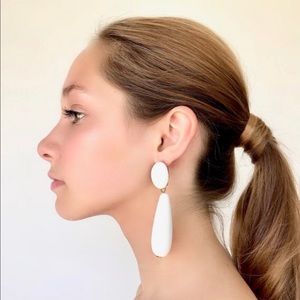 White drop earrings, white statement earrings, acrylic earrings